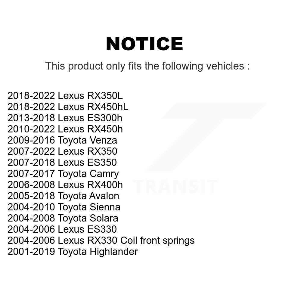 [Inférieur avant vers l'arrière] Kit de Bague de bras de suspension pour Toyota Camry Sienna Highlander KTR-102237