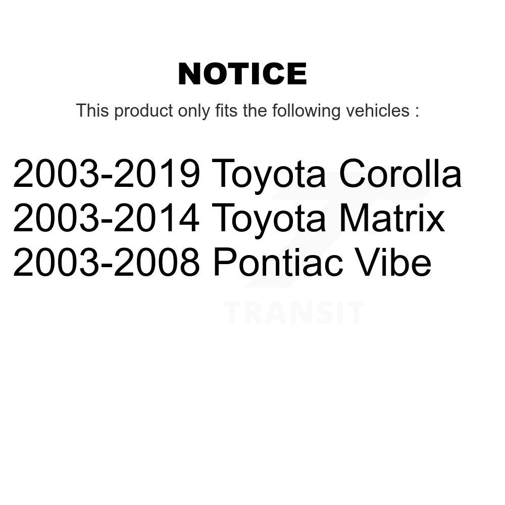 [Inférieur avant vers l'arrière] Kit de Bague de bras de suspension pour Toyota Corolla Matrix Pontiac Vibe KTR-102244