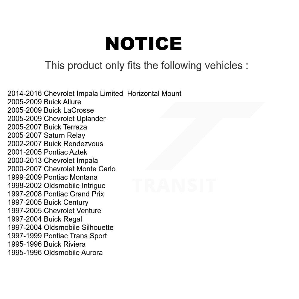 [Inférieur avant vers l'arrière] Kit de Bague de bras de suspension pour Chevrolet Impala Buick Pontiac Grand Prix Century LaCrosse Rendezvous Monte Carlo Venture Uplander Limited Regal Montana Aztek KTR-102250