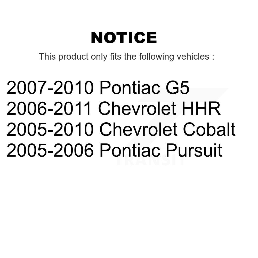 [Inférieur avant vers l'avant] Kit de Bague de bras de suspension pour Chevrolet Cobalt HHR Pontiac G5 KTR-102266