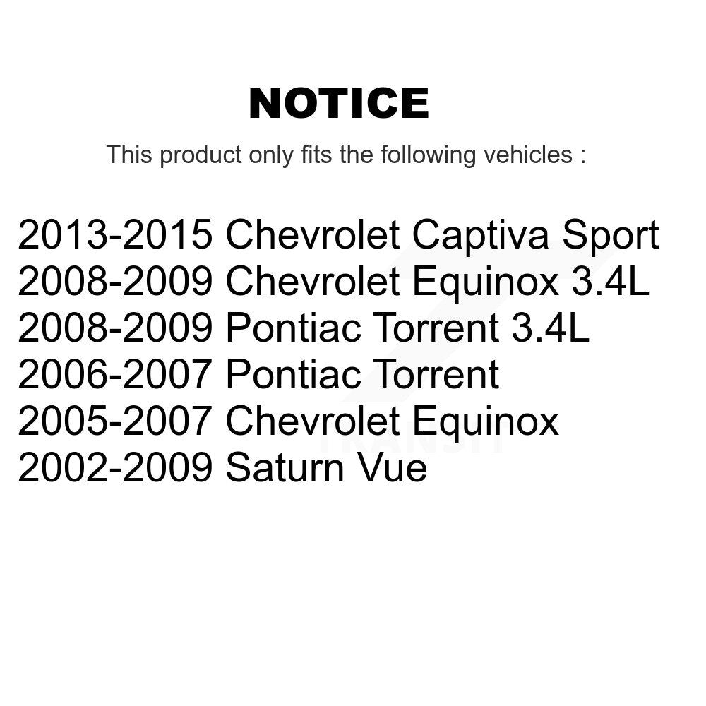 [Inférieur avant vers l'avant] Kit de Bague de bras de suspension pour Chevrolet Saturn Vue Equinox Pontiac Torrent Captiva Sport KTR-102269