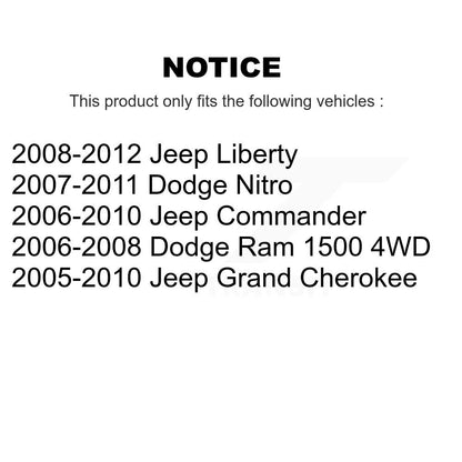 [Bras inférieur avant à la fourche de suspension] Kit de Bague de bras de suspension pour Jeep Grand Cherokee Dodge Ram 1500 Commander KTR-102279