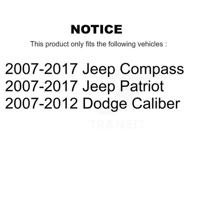 [Arrière] Kit de Bague de bras de suspension arrière pour Jeep Patriot Compass Dodge Caliber KTR-102283