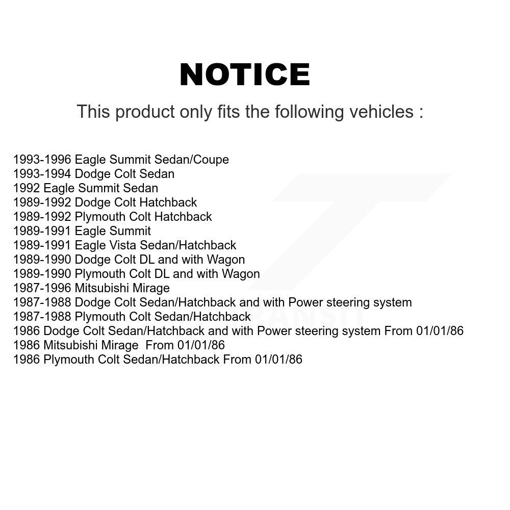 [Avant] Kit de Rotule de suspension pour Colt Mitsubishi Mirage Dodge Plymouth Eagle Summit Vista KTR-102295
