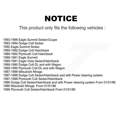 [Avant] Kit de Rotule de suspension pour Colt Mitsubishi Mirage Dodge Plymouth Eagle Summit Vista KTR-102295
