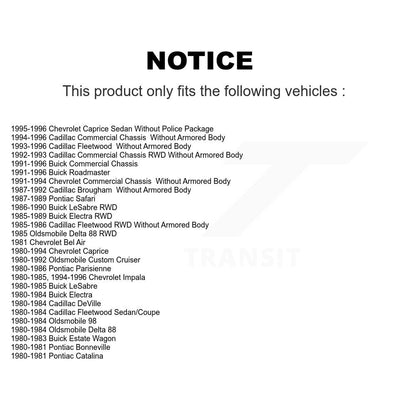 [Avant] Kit de Rotule de suspension pour Chevrolet Caprice Buick Cadillac Roadmaster Impala Oldsmobile LeSabre Brougham Delta 88 Electra DeVille Fleetwood Pontiac 98 Parisienne Custom Cruiser KTR-102349