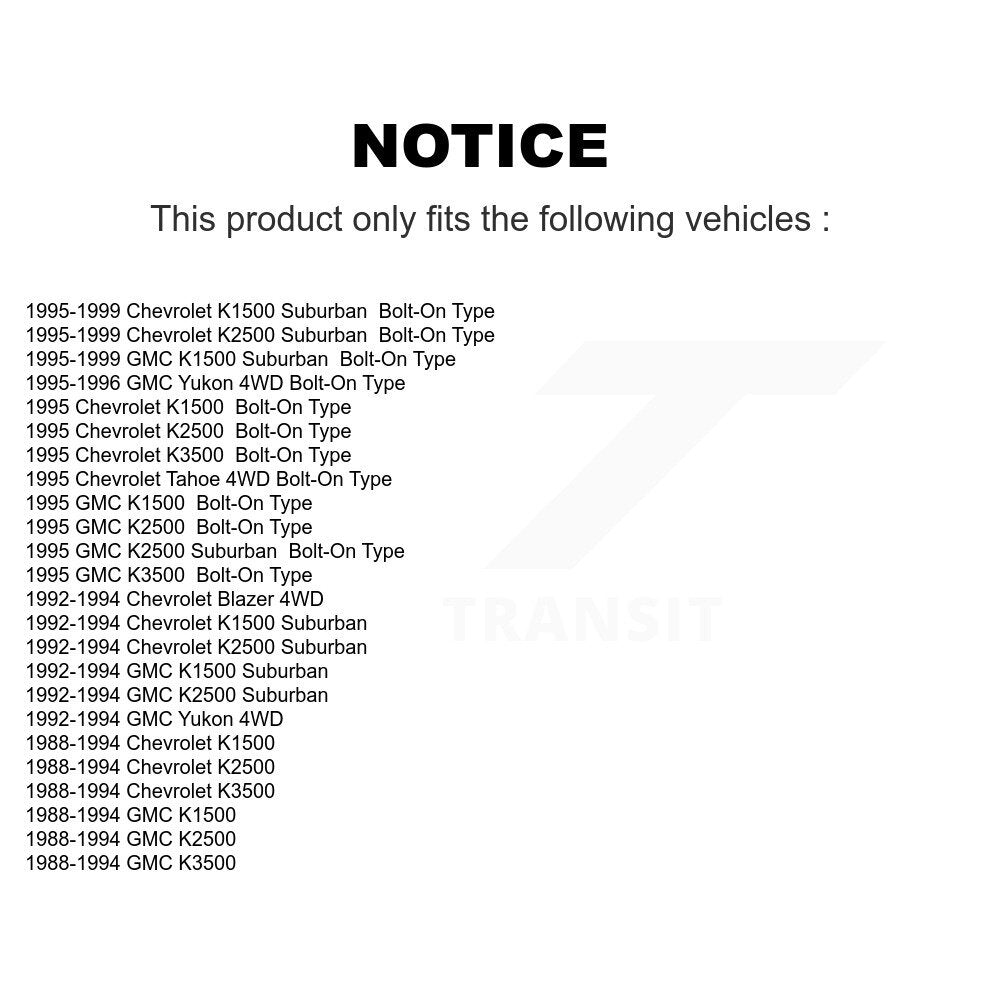 [Avant] Kit de Rotule de suspension pour Chevrolet K1500 GMC Suburban K2500 K3500 Yukon Tahoe Blazer KTR-102352
