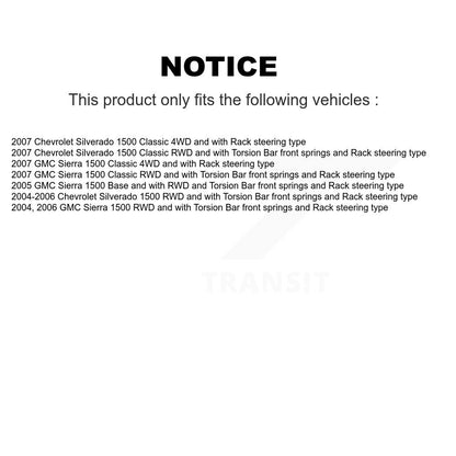 [Avant] Kit de Rotule de suspension pour Chevrolet Silverado 1500 GMC Sierra Classic KTR-102361