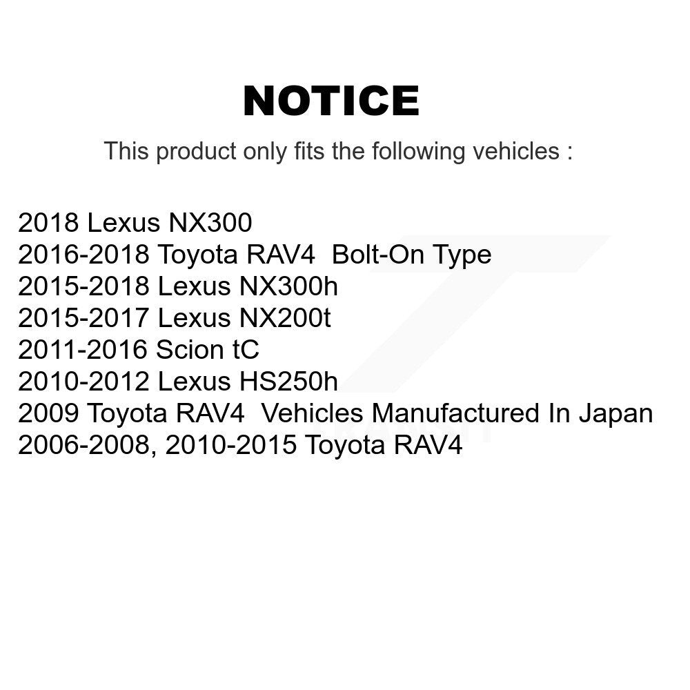 [Avant] Kit de Rotule de suspension pour Toyota RAV4 Lexus NX200t Scion tC NX300 HS250h NX300h KTR-102446