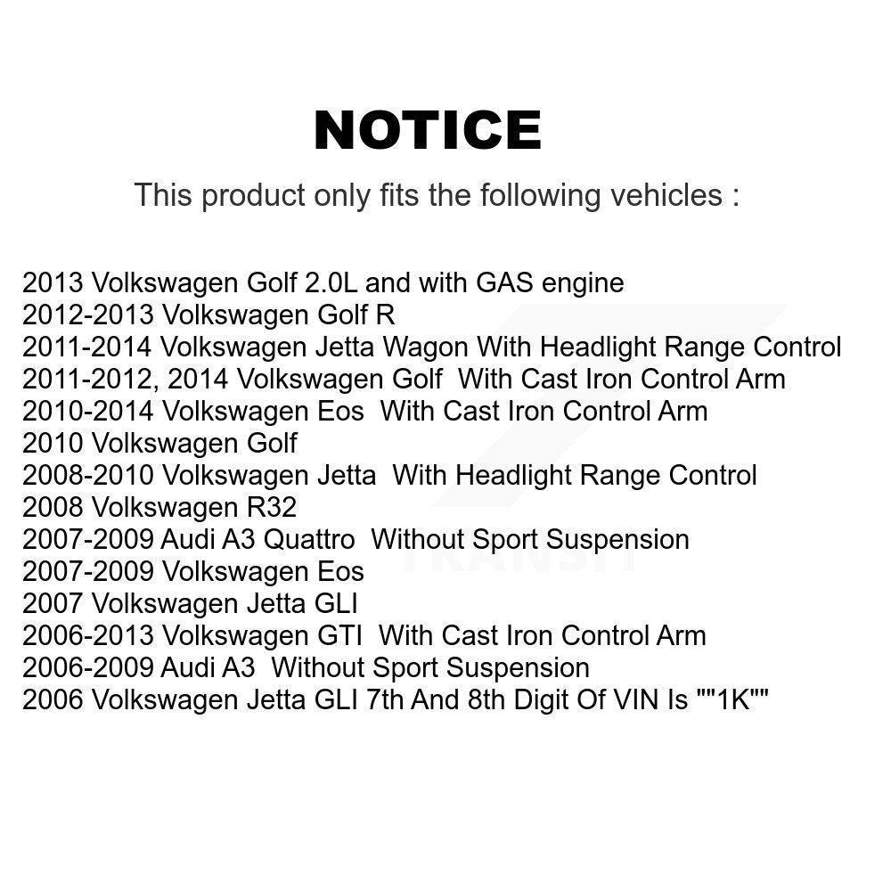 [Avant] Kit de Bras de suspension pour Volkswagen Jetta GTI Golf Eos Audi A3 R R32 Quattro KTR-102578