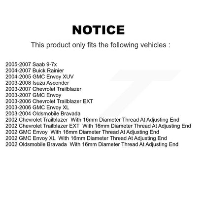 [Avant] Kit d'ensemble de bras de suspension et joint à rotule pour Chevrolet Trailblazer GMC Envoy EXT XL Buick Rainier Oldsmobile Bravada XUV Isuzu Ascender Saab 9-7x KTR-102639
