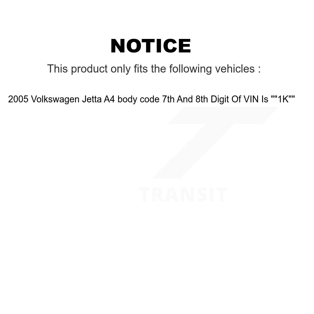 [Avant] Kit d'ensemble de bras de suspension et joint à rotule pour 2005 Volkswagen Jetta A4 body code 7th 8th Digit Of VIN Is "1K" KTR-102661