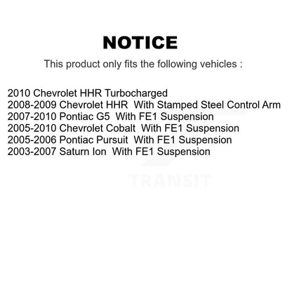 [Avant] Kit d'ensemble de bras de suspension et joint à rotule pour Chevrolet Cobalt Saturn Ion HHR Pontiac G5 Pursuit KTR-102730
