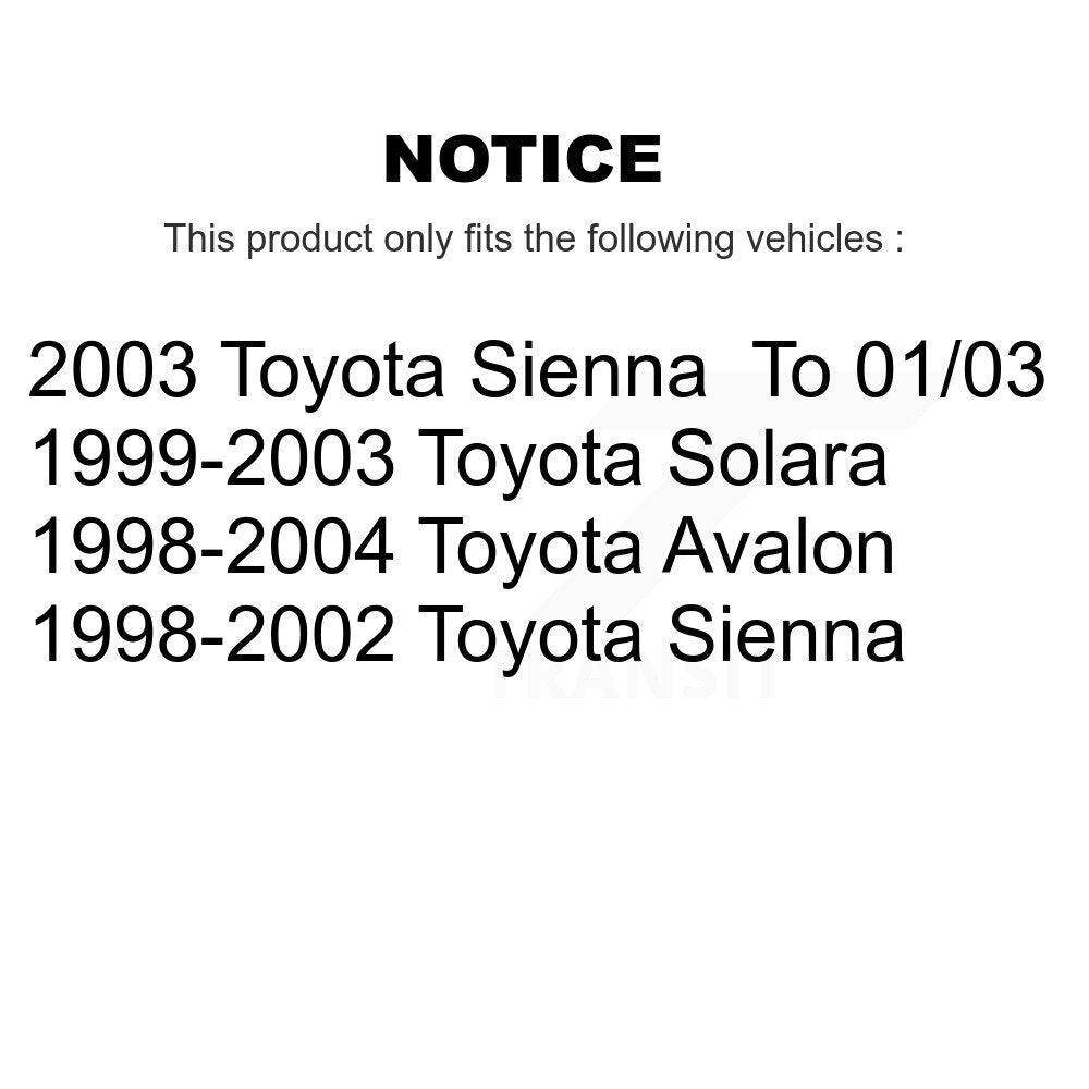[Avant] Kit d'ensemble de bras de suspension et joint à rotule pour Toyota Avalon Sienna Solara KTR-102771