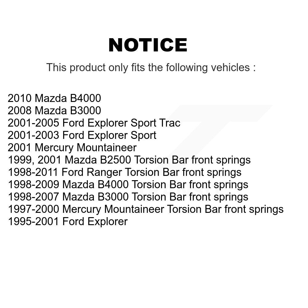 [Avant] Kit d'ensemble de bras de suspension et joint à rotule pour Ford Ranger Explorer Sport Trac Mazda Mercury Mountaineer B3000 B4000 B2500 KTR-102827