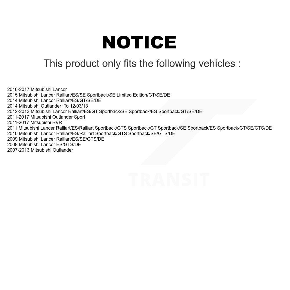 [Avant] Kit d'ensemble de bras de suspension et joint à rotule pour Mitsubishi Outlander Sport Lancer RVR KTR-102881