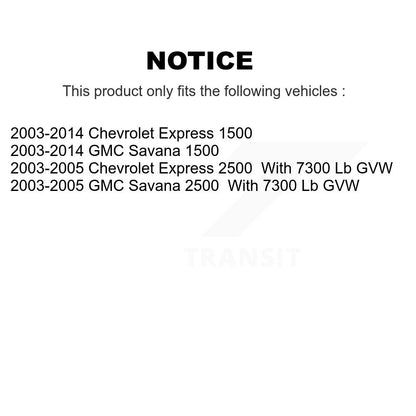 [Avant] Kit d'ensemble de bras de suspension et joint à rotule pour Chevrolet Express 1500 2500 GMC Savana KTR-102993