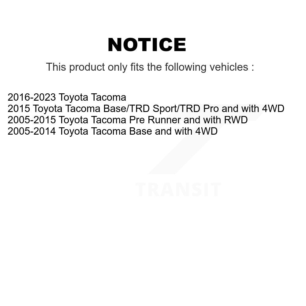 [Avant] Kit d'ensemble de bras de suspension et joint à rotule pour Toyota Tacoma KTR-103199