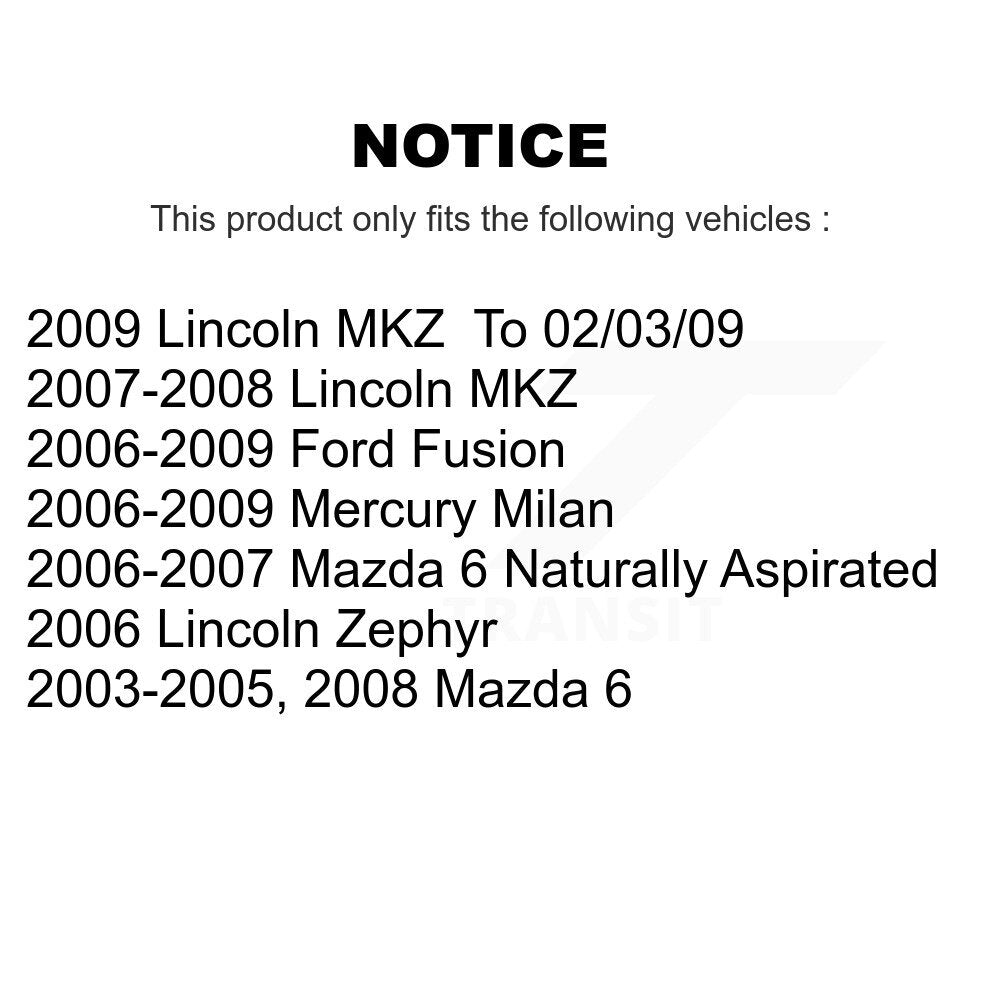[Avant] Kit d'ensemble de bras de suspension et joint à rotule pour Ford Fusion Mercury Milan Lincoln MKZ Zephyr KTR-103257