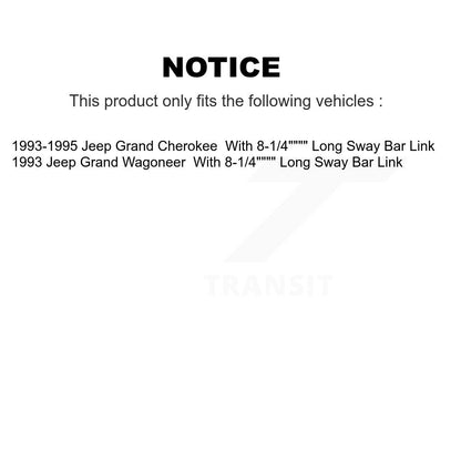 [Avant et Arrière] Kit de biellette de barre stabilisatrice de suspension pour Jeep Grand Cherokee Wagoneer KTR-103276
