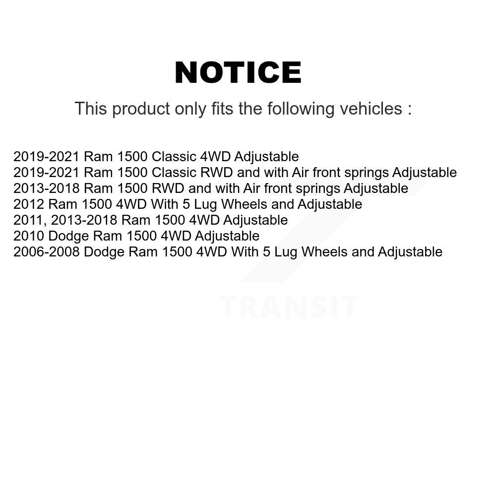 [Avant] Kit d'ensemble de bras de suspension et joint à rotule pour Ram 1500 Dodge Classic 4WD KTR-103329