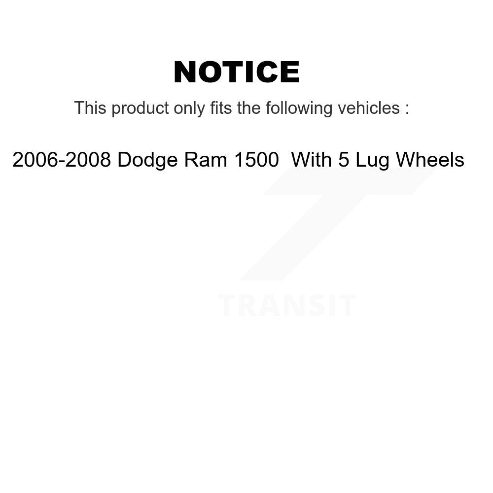 [Avant] Kit d'ensemble de bras de suspension et joint à rotule pour 2006-2008 Dodge Ram 1500 avec 5 Lug Wheels KTR-103357