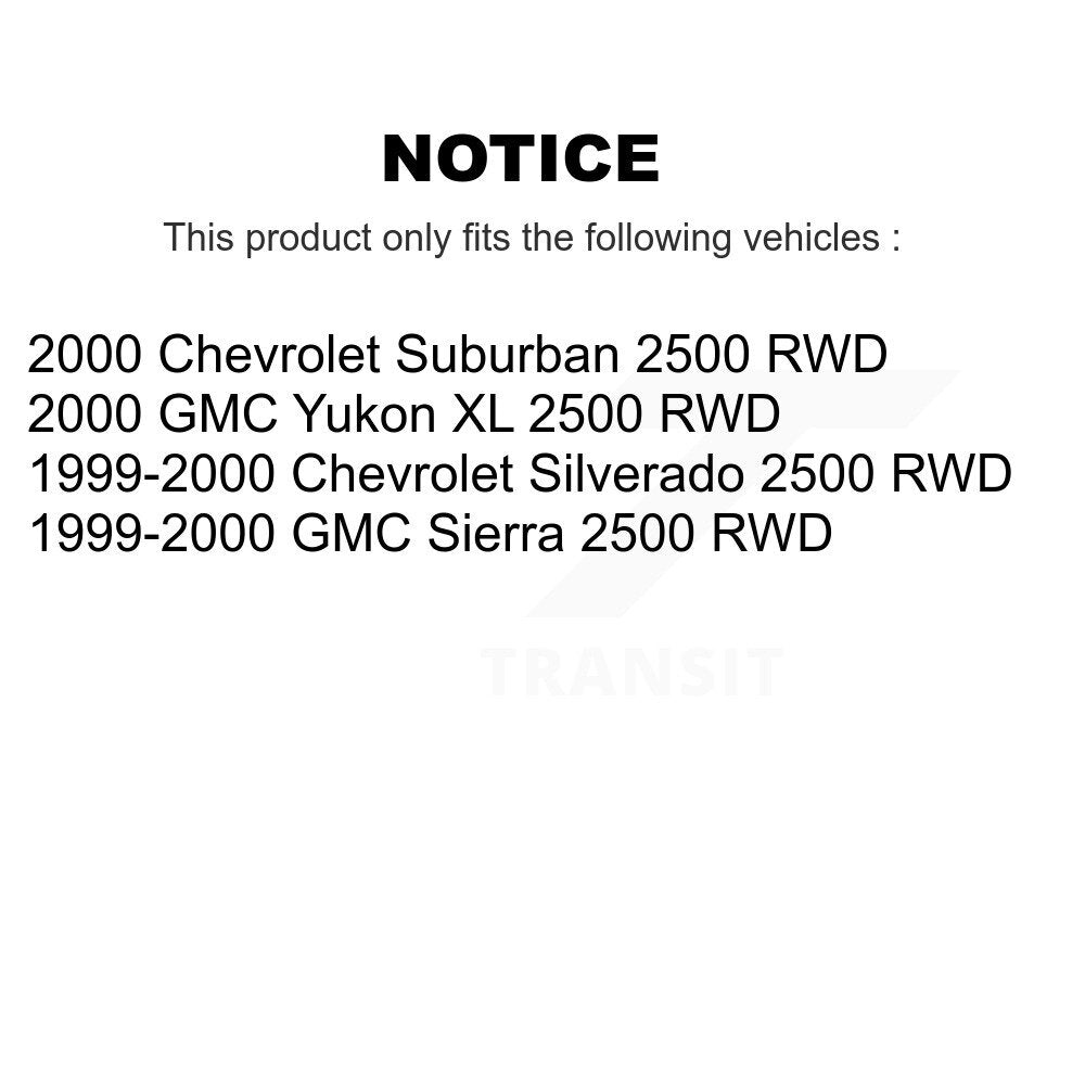[Avant] Kit d'ensemble de bras de suspension et joint à rotule pour 1999-2000 Chevrolet Silverado 2500 GMC Sierra RWD KTR-103374