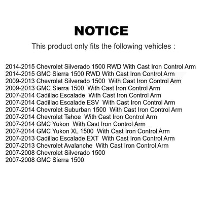 [Avant] Kit d'ensemble de bras de suspension et joint à rotule pour Chevrolet Silverado 1500 GMC Tahoe Sierra Suburban Yukon Cadillac XL Avalanche Escalade ESV EXT KTR-103389