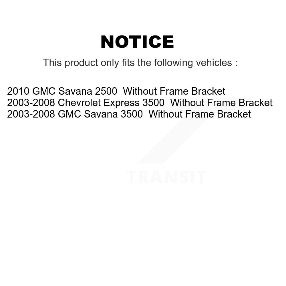 [Avant] Kit d'ensemble de bras de suspension et joint à rotule pour Chevrolet Express 3500 GMC Savana 2500 sans Frame Bracket KTR-103456
