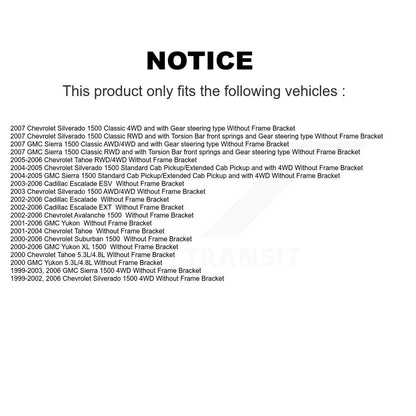[Avant] Kit d'ensemble de bras de suspension et joint à rotule pour Chevrolet Silverado 1500 GMC Tahoe Sierra Suburban Yukon Avalanche XL Cadillac Classic Escalade ESV EXT KTR-103474