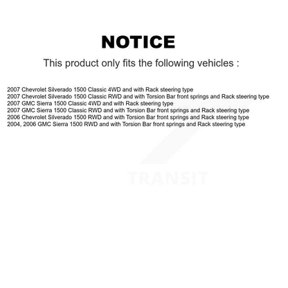 [Avant] Kit d'ensemble de bras de suspension et joint à rotule pour Chevrolet Silverado 1500 GMC Sierra Classic KTR-103495