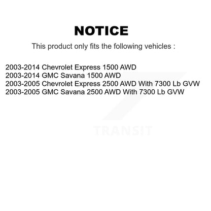 [Avant] Kit d'ensemble de bras de suspension et joint à rotule pour Chevrolet Express 1500 2500 GMC Savana AWD KTR-103500
