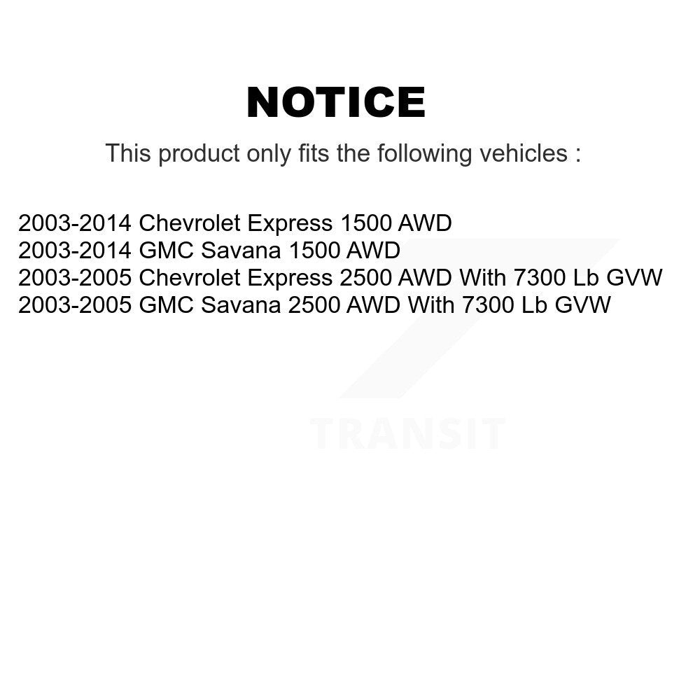 [Avant] Kit d'ensemble de bras de suspension et joint à rotule pour Chevrolet Express 1500 2500 GMC Savana AWD KTR-103514