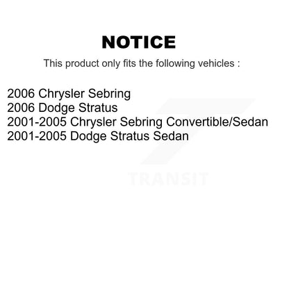 [Avant] Kit d'ensemble de bras de suspension et joint à rotule pour Chrysler Sebring Dodge Stratus KTR-103666