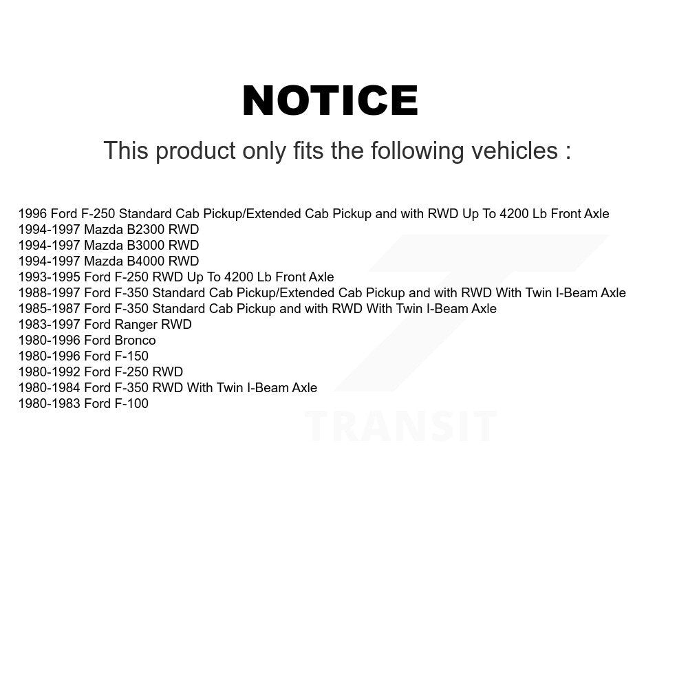 [Avant] Kit d'extrémité de biellette de direction pour Ford F-150 Ranger F-250 F-350 Bronco Mazda B2300 F-100 B4000 B3000 KTR-103755