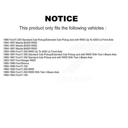 [Avant] Kit d'extrémité de biellette de direction pour Ford F-150 Ranger F-250 F-350 Bronco Mazda B2300 F-100 B4000 B3000 KTR-103755