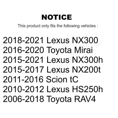 [Avant] Kit d'extrémité de biellette de direction pour Toyota RAV4 Lexus NX200t Scion tC NX300 NX300h HS250h Mirai KTR-103792