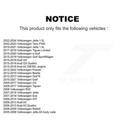 [Avant] Kit d'extrémité de biellette de direction pour Volkswagen Jetta Tiguan Beetle CC Passat Audi Q3 e-Golf Quattro Golf R SportWagen KTR-103837