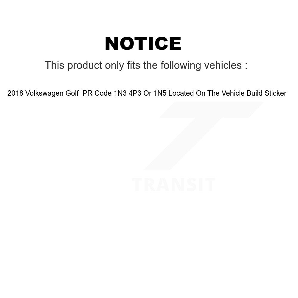 [Avant] Kit d'extrémité de biellette de direction pour 2018 Volkswagen Golf PR Code 1N3 4P3 Or 1N5 Located On The Vehicle Build Sticker KTR-103838