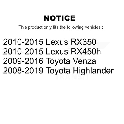 [Avant] Kit d'extrémité de biellette de direction pour Toyota Highlander Lexus RX350 Venza RX450h KTR-103843