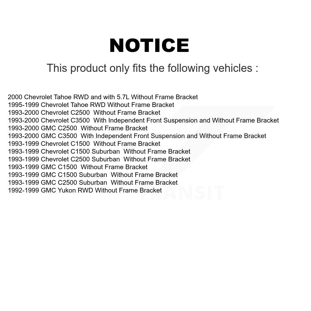 [Avant] Kit d'extrémité de biellette de direction pour Chevrolet C1500 GMC Tahoe C3500 C2500 Yukon Suburban KTR-103954