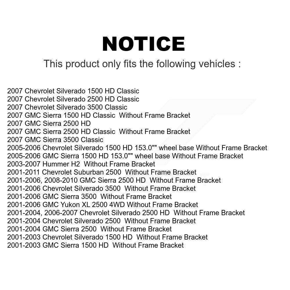 [Avant] Kit d'extrémité de biellette de direction pour Chevrolet Silverado 2500 HD GMC Sierra 3500 Hummer H2 Classic 1500 Suburban Yukon XL KTR-103963