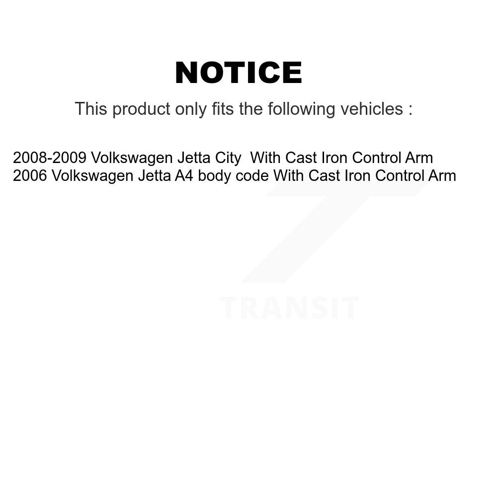 [Avant] Kit de Bras de suspension pour 2006 Volkswagen Jetta GLI 7th 8th Digit Of VIN Is "9M" Or "1J" KTR-103977