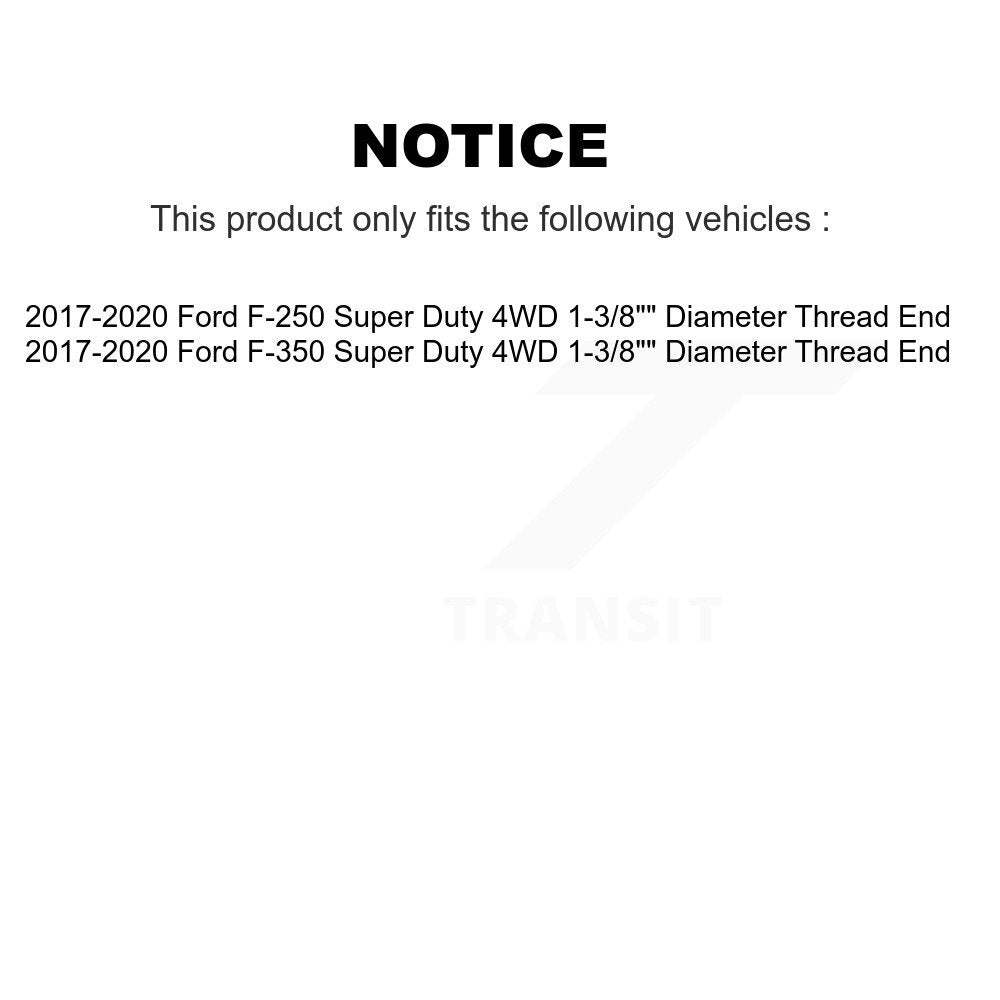 [Avant] Kit d'extrémité de biellette de direction pour 2017-2020 Ford F-250 Super Duty F-350 1-3/8" Diameter Thread 4WD KTR-104089