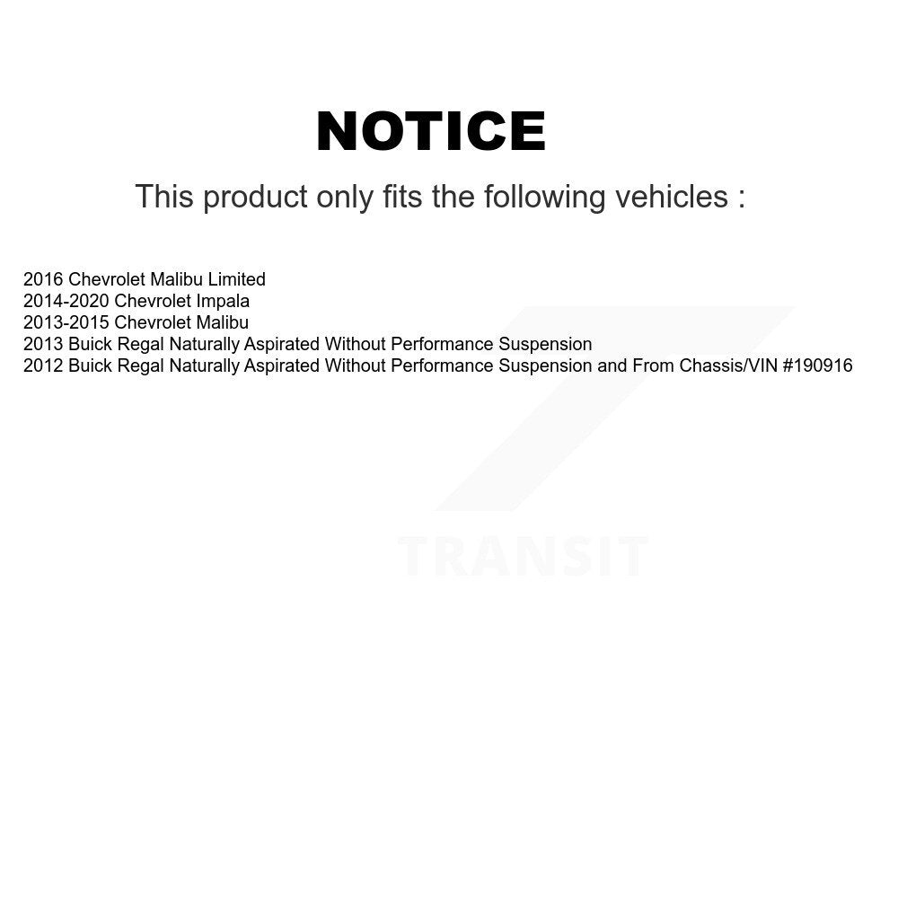 [Avant et Arrière] Kit de biellette de barre stabilisatrice de suspension pour Chevrolet Malibu Impala Limited Buick Regal KTR-104159
