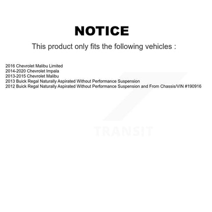 [Avant et Arrière] Kit de biellette de barre stabilisatrice de suspension pour Chevrolet Malibu Impala Limited Buick Regal KTR-104159