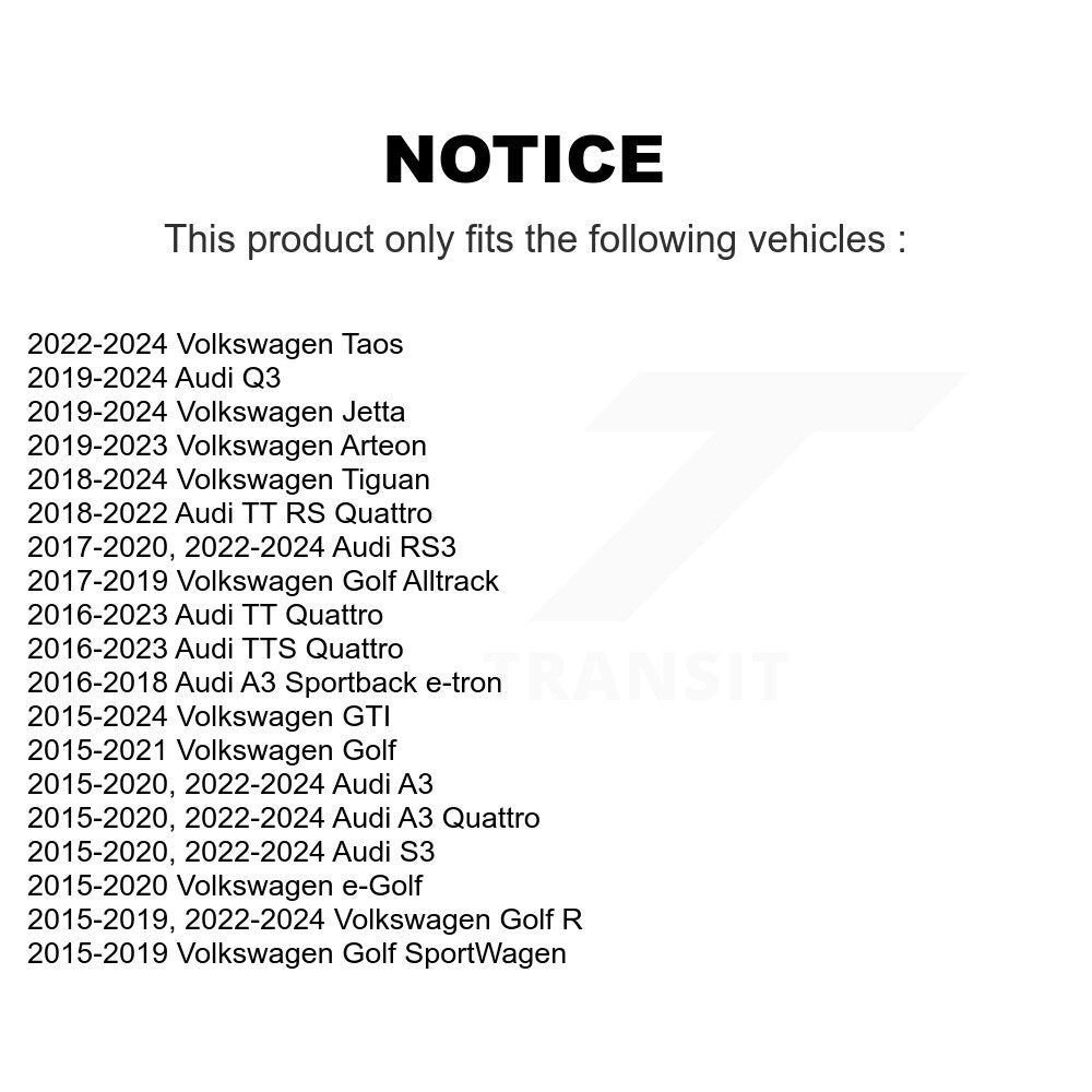 [Avant et Arrière] Kit de biellette de barre stabilisatrice de suspension pour Volkswagen Tiguan Jetta Golf Audi Taos Q3 GTI A3 R KTR-104259