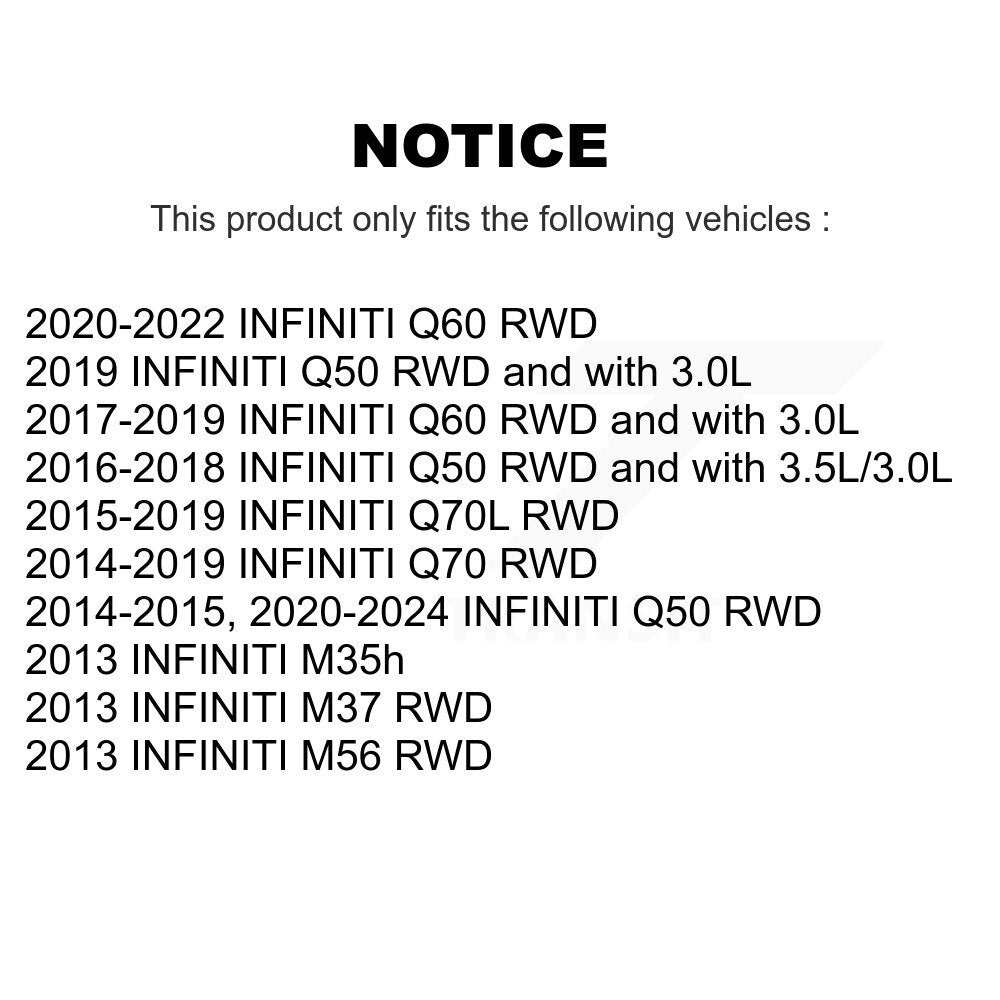 [Avant et Arrière] Kit de biellette de barre stabilisatrice de suspension pour INFINITI Q50 Q60 Q70 Q70L M37 M56 M35h KTR-104265