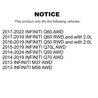 [Avant et Arrière] Kit de biellette de barre stabilisatrice de suspension pour INFINITI Q50 Q60 Q70 Q70L M37 M56 KTR-104266