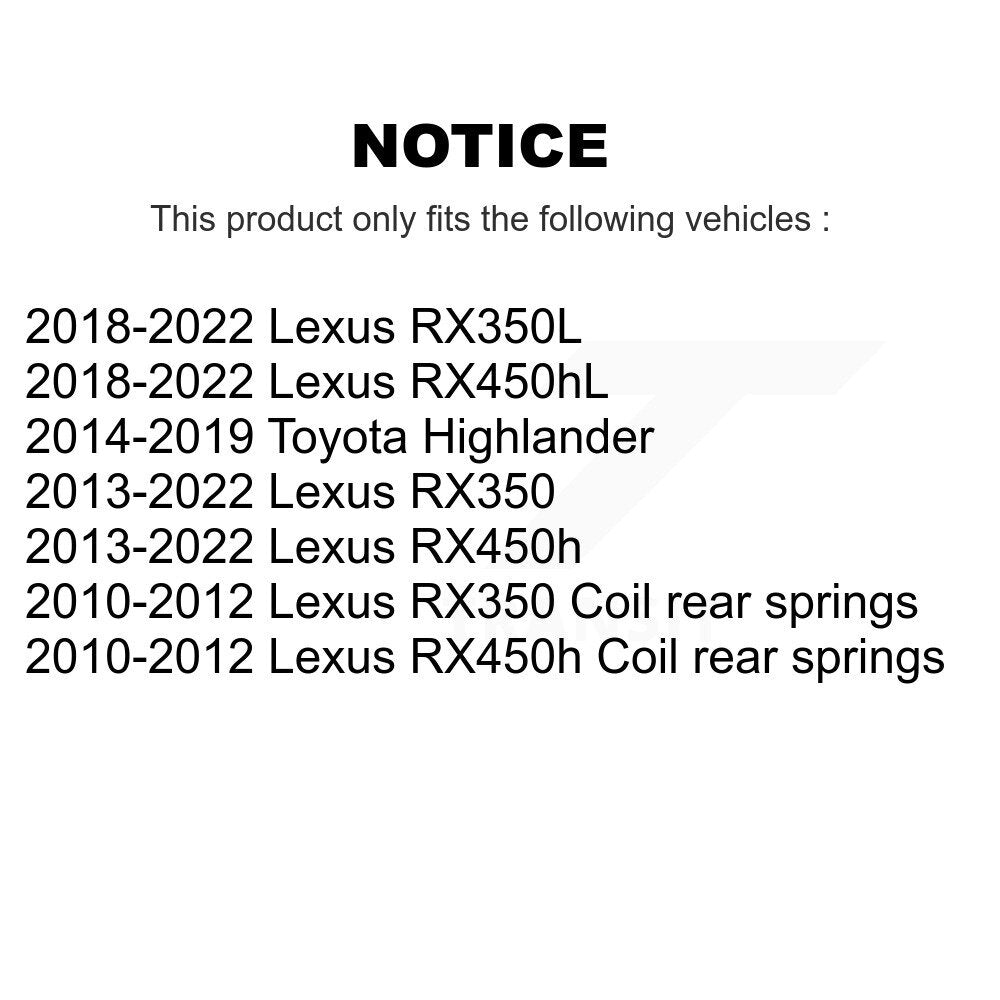 [Avant et Arrière] Kit de biellette de barre stabilisatrice de suspension pour Lexus RX350 Toyota Highlander RX450h RX350L KTR-104279